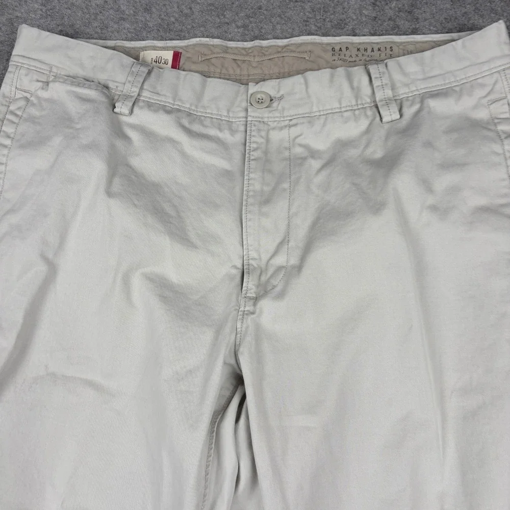 Gap Khakis Relaxed Fit Mens 40x30‎ Beige Chino Pants Cotton Outdoor Beach Casual